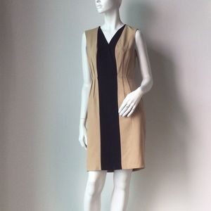 Calvin Klein Mid Length Classic Beige/Black Dress
